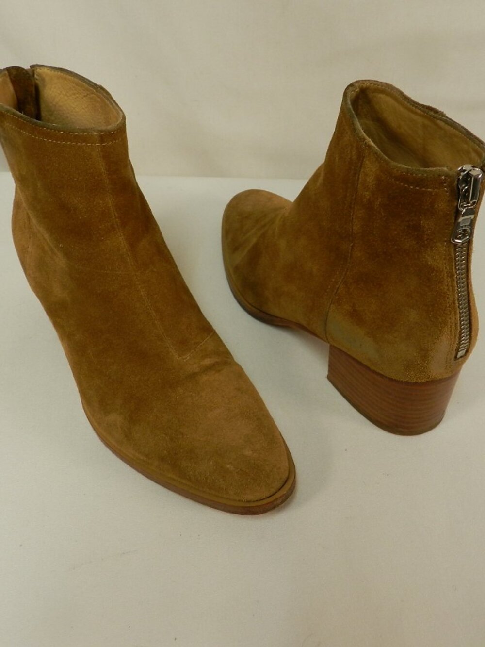 Rag & Bone Wesley Suede Ankle boots booties Italy zip brown Size 37.5 US 7.5